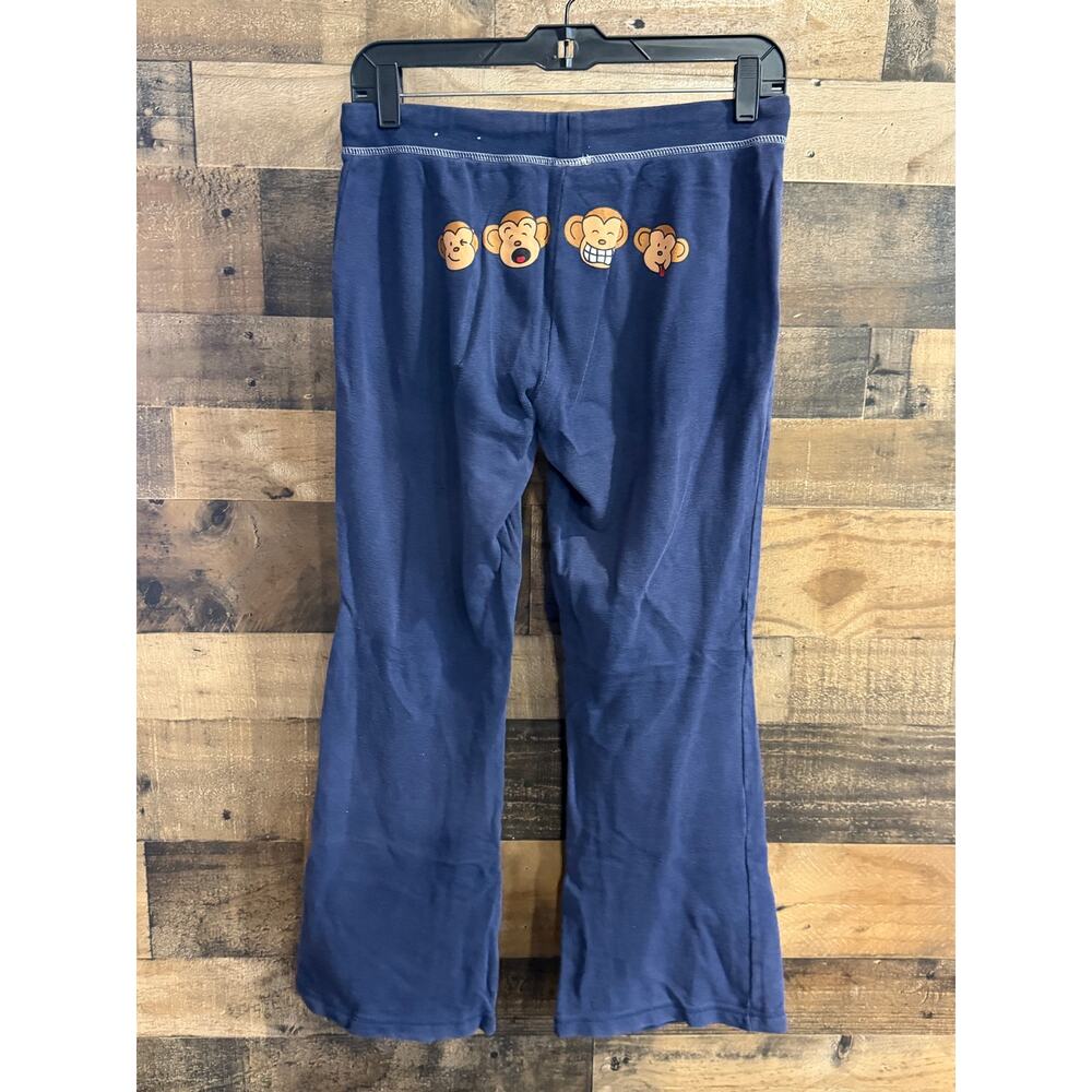 Vintage Y2K Aéropostale Navy Blue Monkey Graphic Flare Sweatpants - Size S - Picture 5 of 8